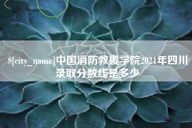 黑龙江中国消防救援学院2021年四川录取分数线是多少